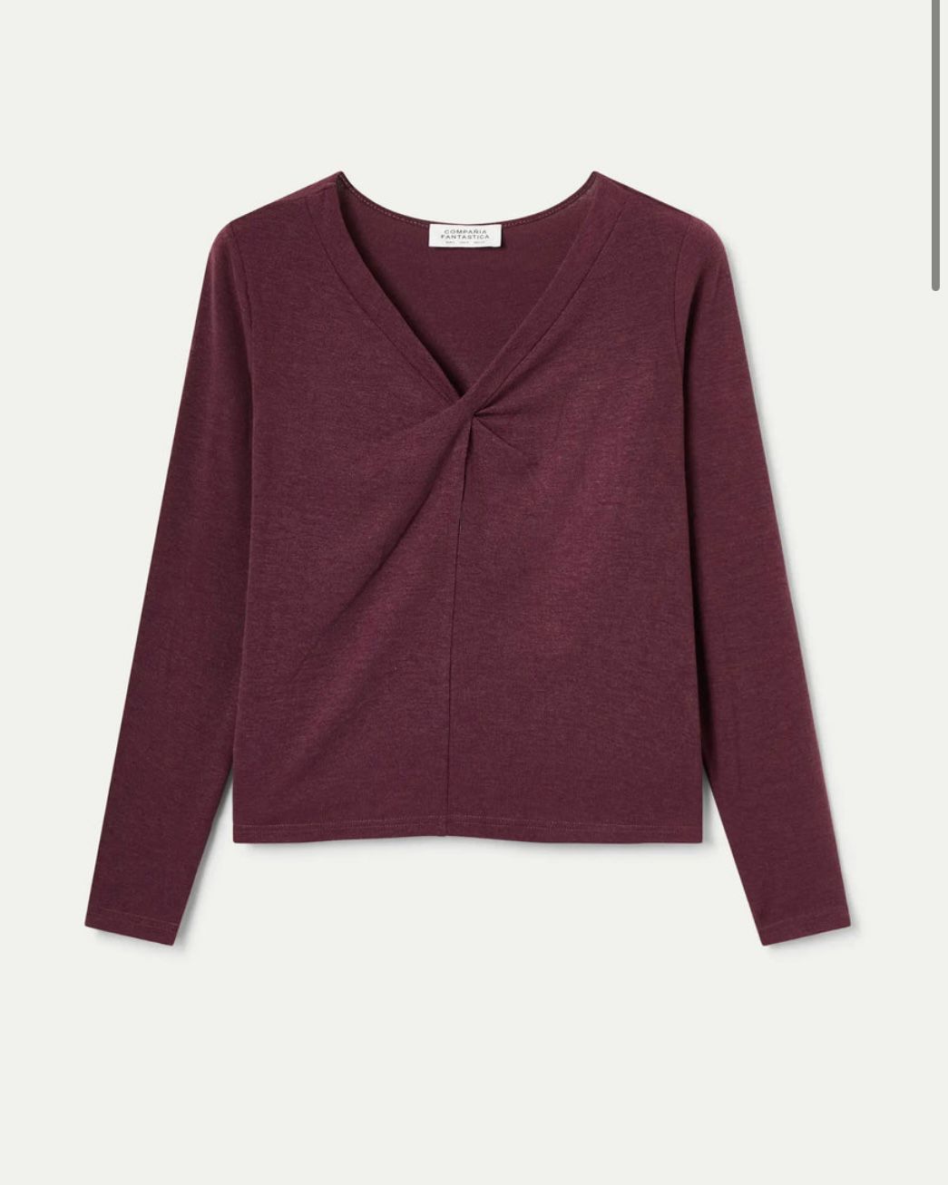 Blusa com efeito nó Burgundy