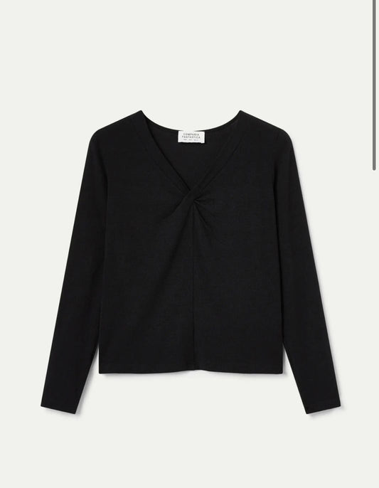 Blusa com efeito nó Preta