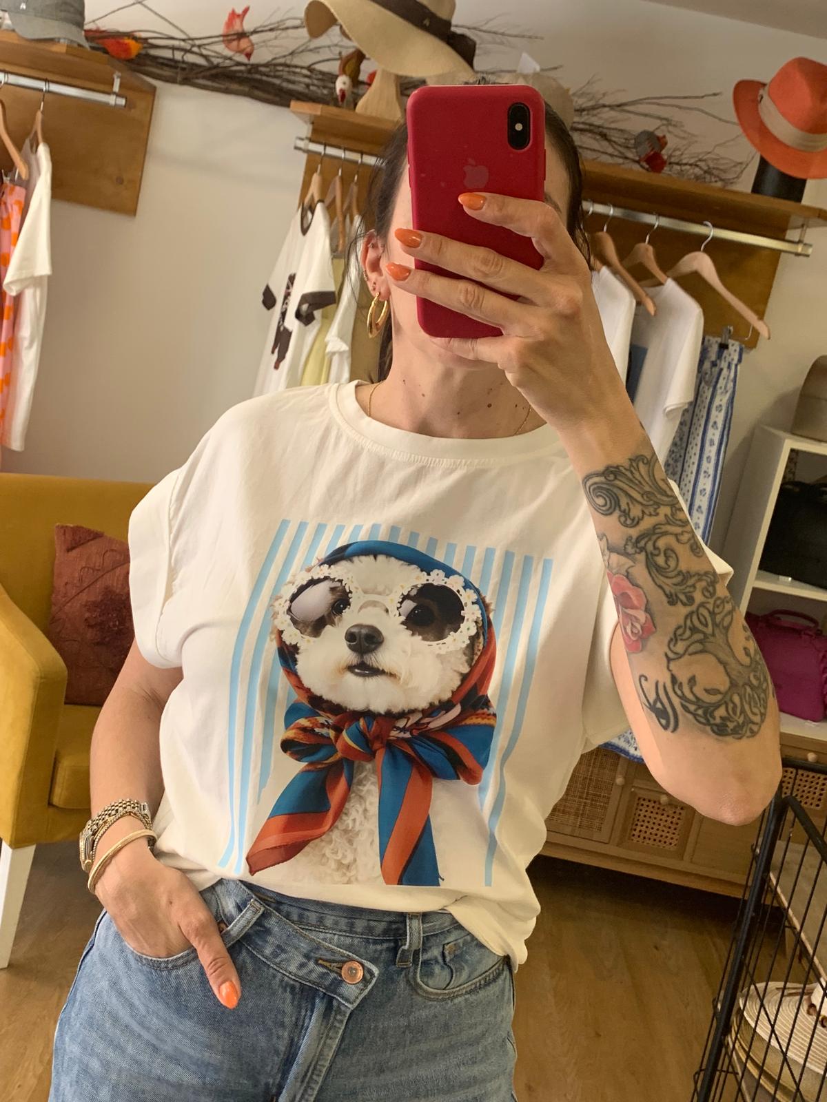 T-Shirt Cão Branca