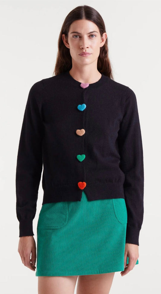 Cardigan de malha com detalhe de coração